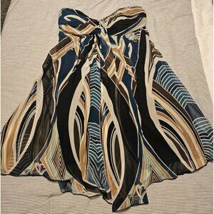 Express Strapless Brown Aqua Express Sweetheart Neckline Mini Dress Size 8 EUC